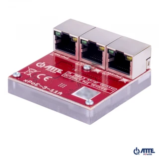 ATTE Switch xPoE-3-11A 3x RJ45 10/100Mbps extender wzmacniacz (1xPoE IN 802.3at/af + 2xPoE OUT) zasilany z PoE